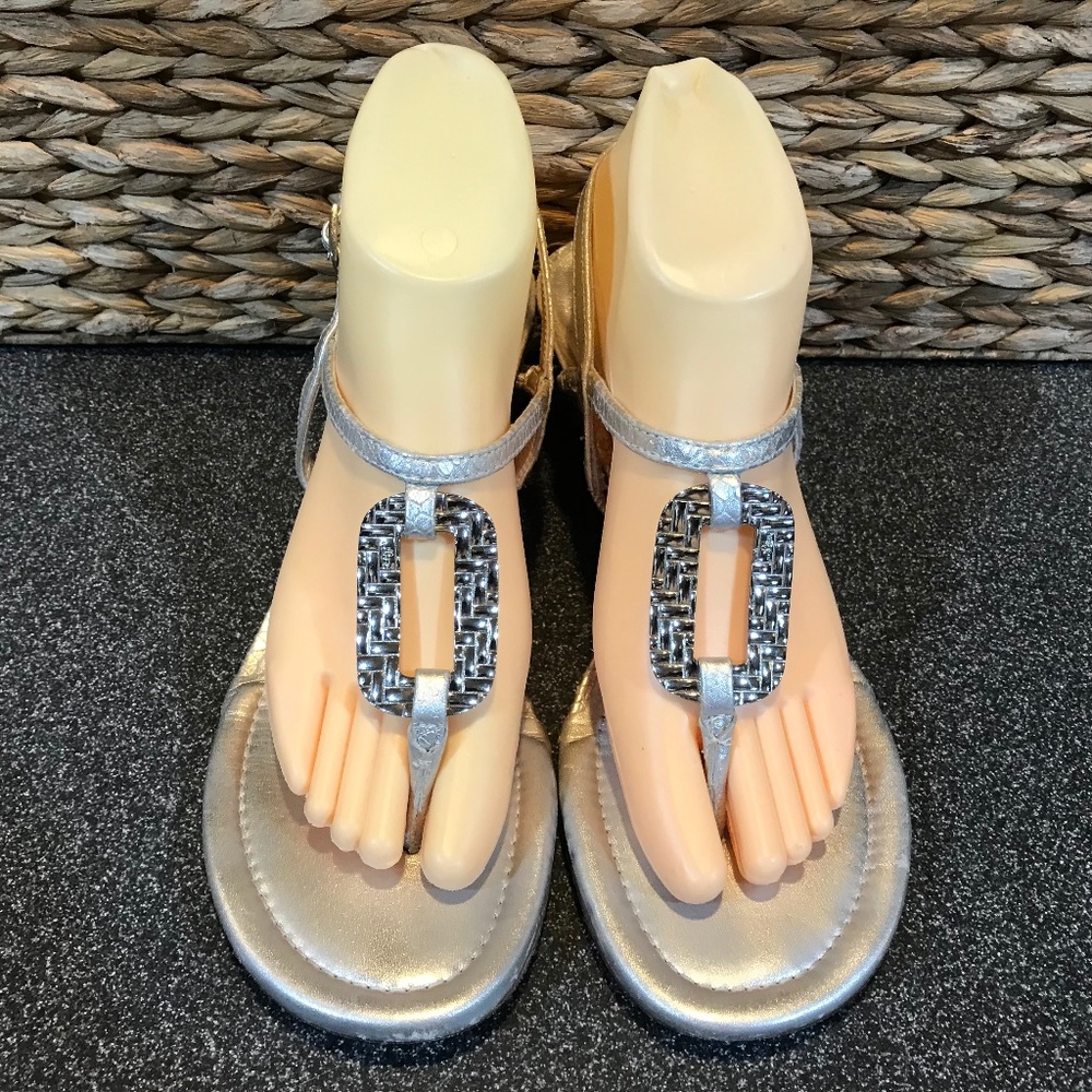 Lilly Pulitzer "Good As Gold" Metallic Wedge Sandals